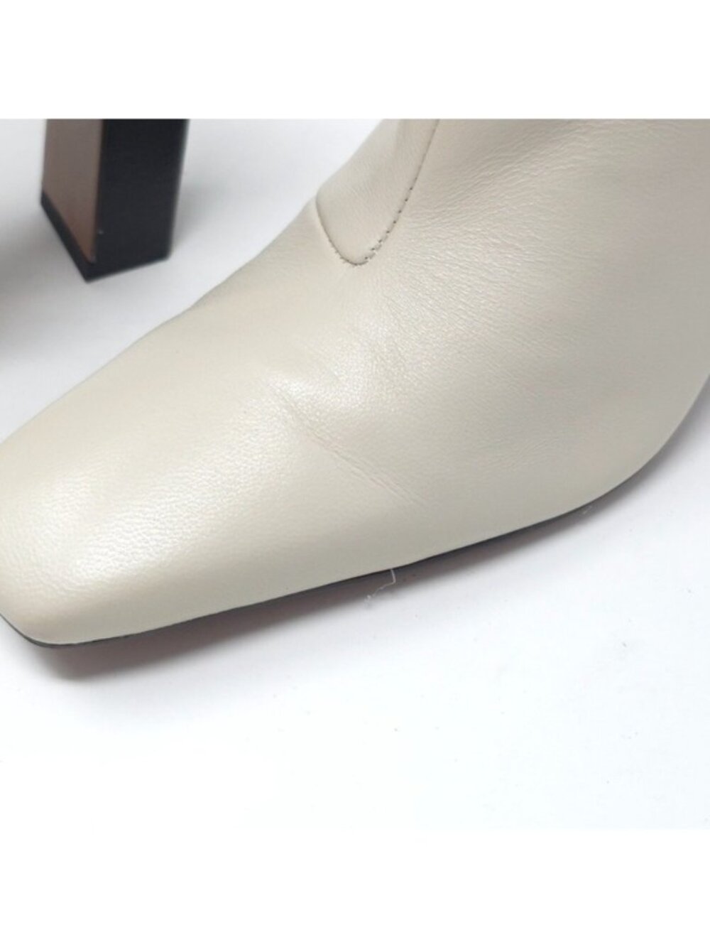 Franco Sarto Briar Snip Toe Heeled Ankle Boot Chalk White Leather 8 M - Picture 11 of 16